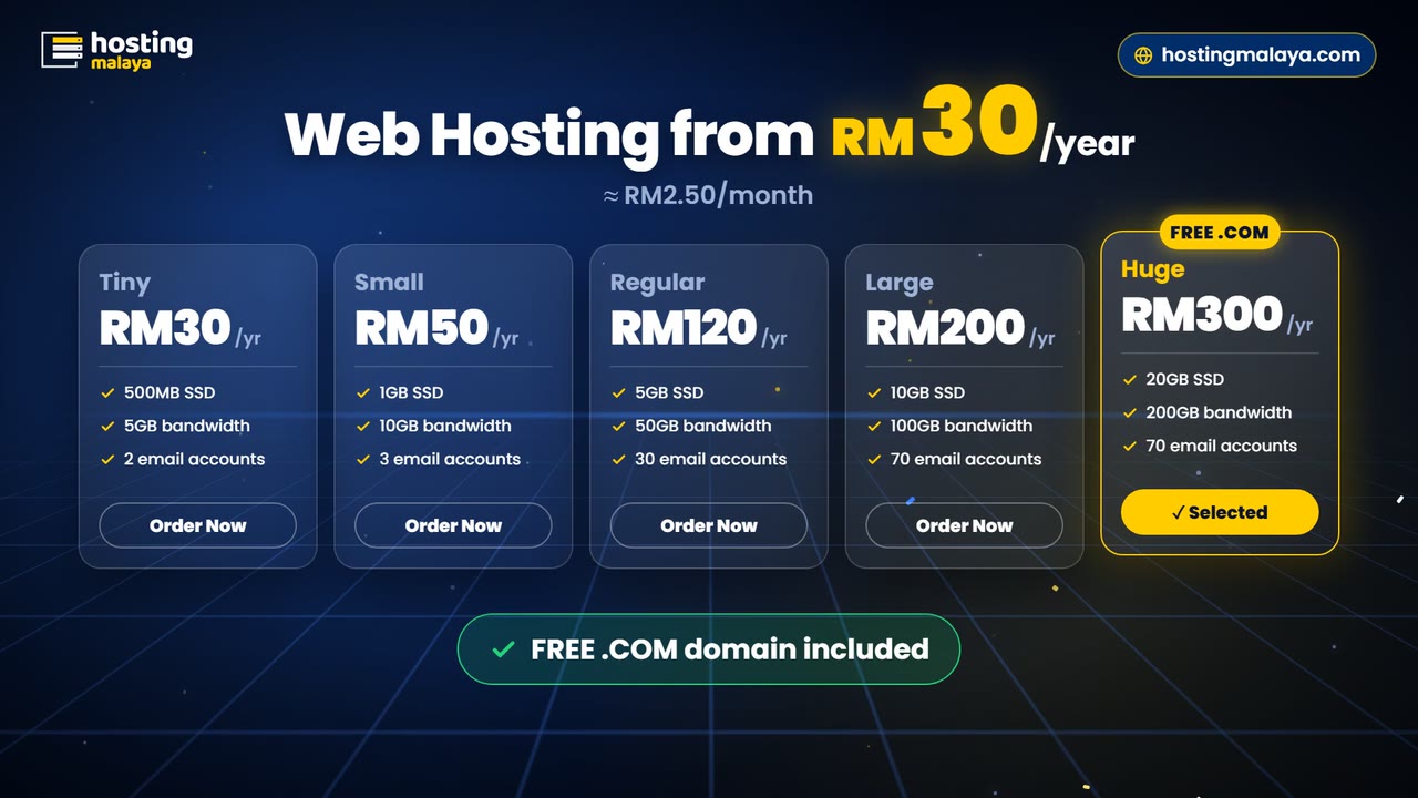 Hosting Malaya web hosting plans from RM30 a year